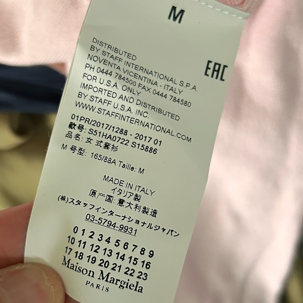 Maison Martin Margiela Cotton Long Sleeve Elbow Patch Sweater in Pink Sz 4 - Picture 8 of 8